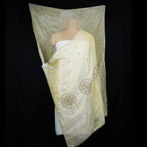 Golden mirror thread embroidery Tissue Dupatta SU-31041 - TradeUNO