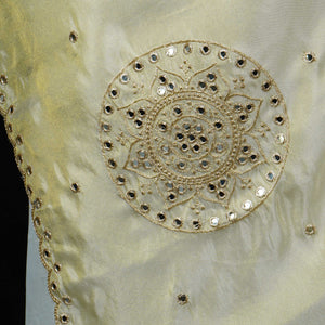 Golden mirror thread embroidery Tissue Dupatta SU-31041 - TradeUNO