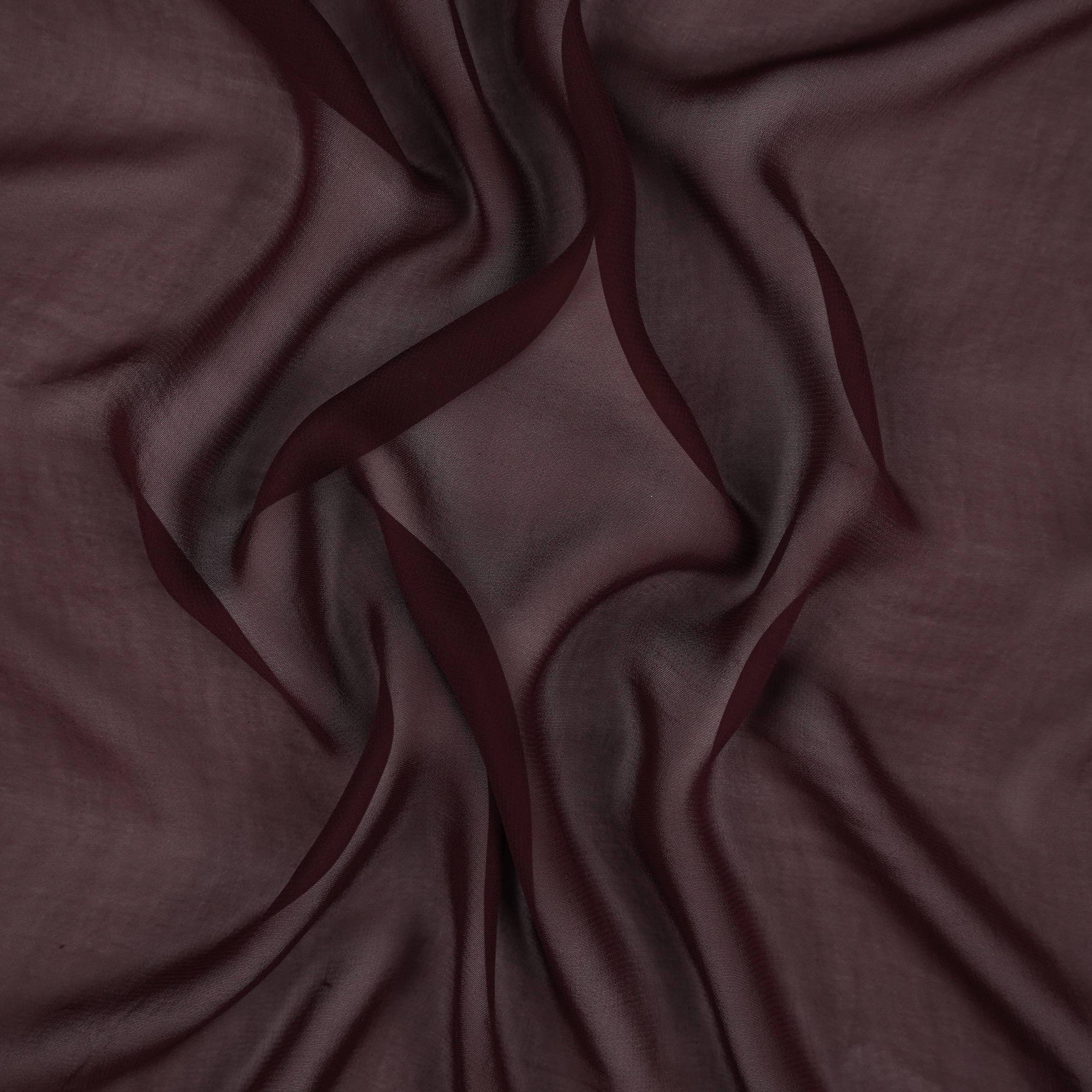 Dark Brown Solid 60gm Georgette Fabric SSMG-15 - TradeUNO