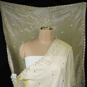 Golden mirror thread embroidery Tissue Dupatta SU-31042 - TradeUNO