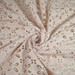  Peach Floral Poplin Schiffli Fabric 22574