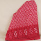 Pink & White Floral Batik Print Cotton Schiffli Fabric CH-29814