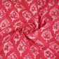 Pink & White Floral Batik Print Cotton Schiffli Fabric CH-29814