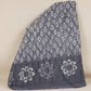 Grey & White Floral Batik Print Cotton Schiffli Fabric CH-29815