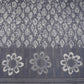 Grey & White Floral Batik Print Cotton Schiffli Fabric CH-29815