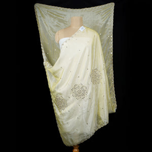 Golden mirror thread embroidery Tissue Dupatta SU-31042 - TradeUNO