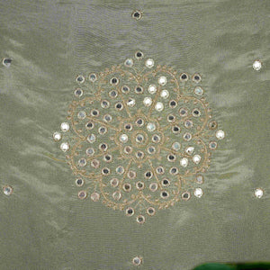 Golden mirror thread embroidery Tissue Dupatta SU-31042 - TradeUNO