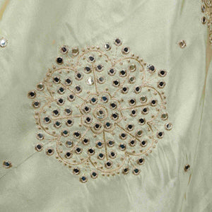 Golden mirror thread embroidery Tissue Dupatta SU-31042 - TradeUNO