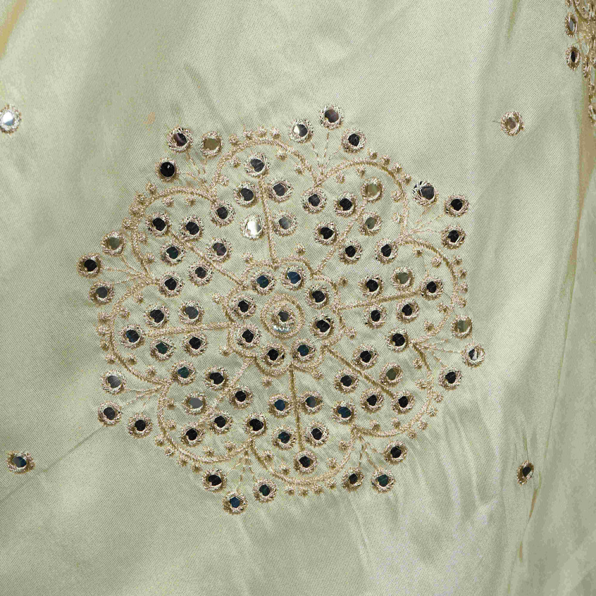 Golden mirror thread embroidery Tissue Dupatta SU-31042 - TradeUNO