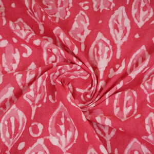 Pink & White Floral Batik Print Cotton Schiffli Fabric CH-29819 - TradeUNO