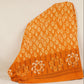 Orange & White Floral Batik Print Cotton Schiffli Fabric CH-29818