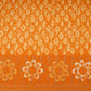 Orange & White Floral Batik Print Cotton Schiffli Fabric CH-29818