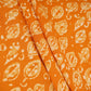 Orange & White Floral Batik Print Cotton Schiffli Fabric CH-29818