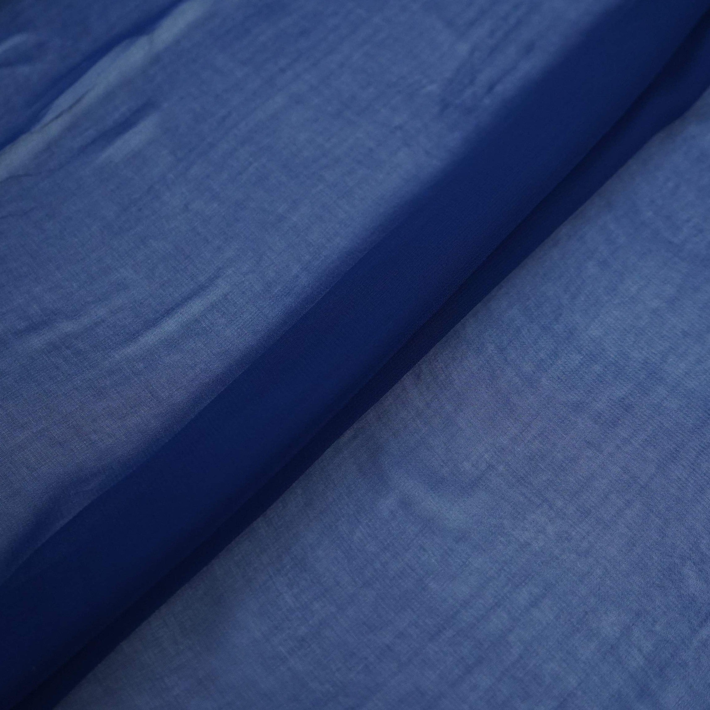Cobalt Blue Solid 60gm Georgette Fabric SSMG-25 - TradeUNO