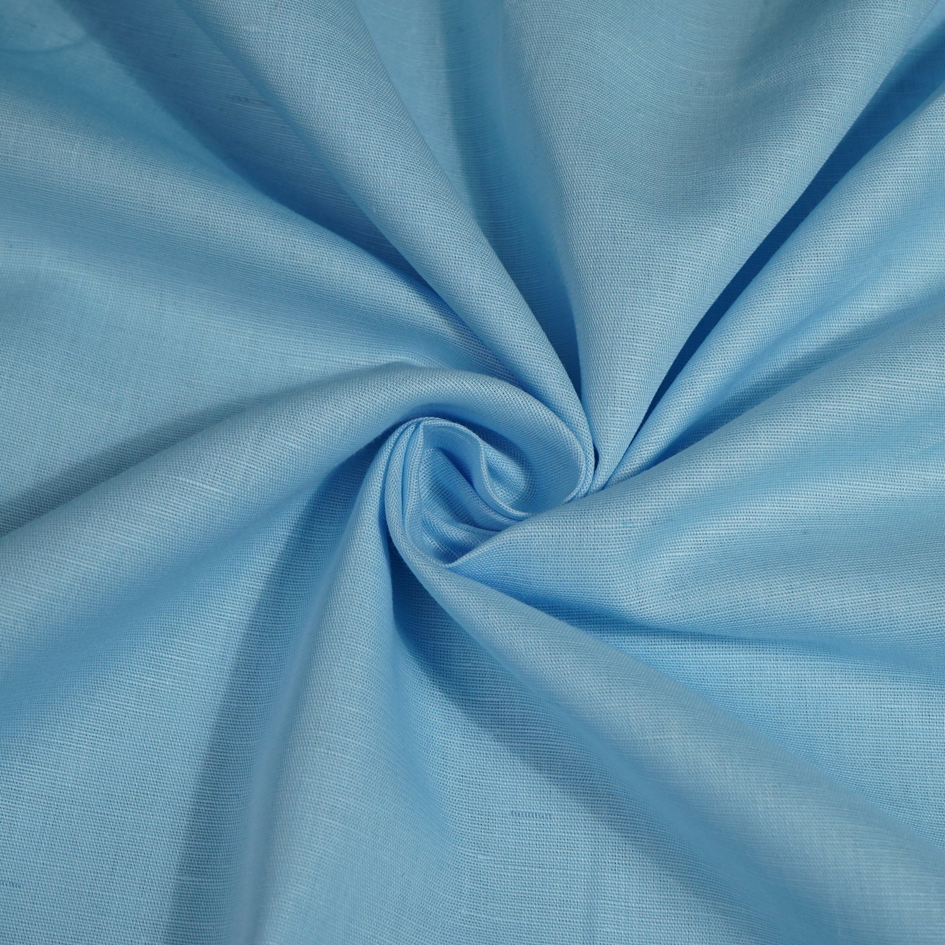 Sky Blue Solid Cotton Linen Fabric 23299 