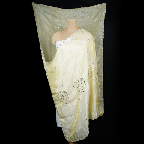 Golden mirror thread embroidery Tissue Dupatta SU-31040