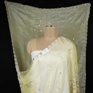 Golden mirror thread embroidery Tissue Dupatta SU-31040 - TradeUNO