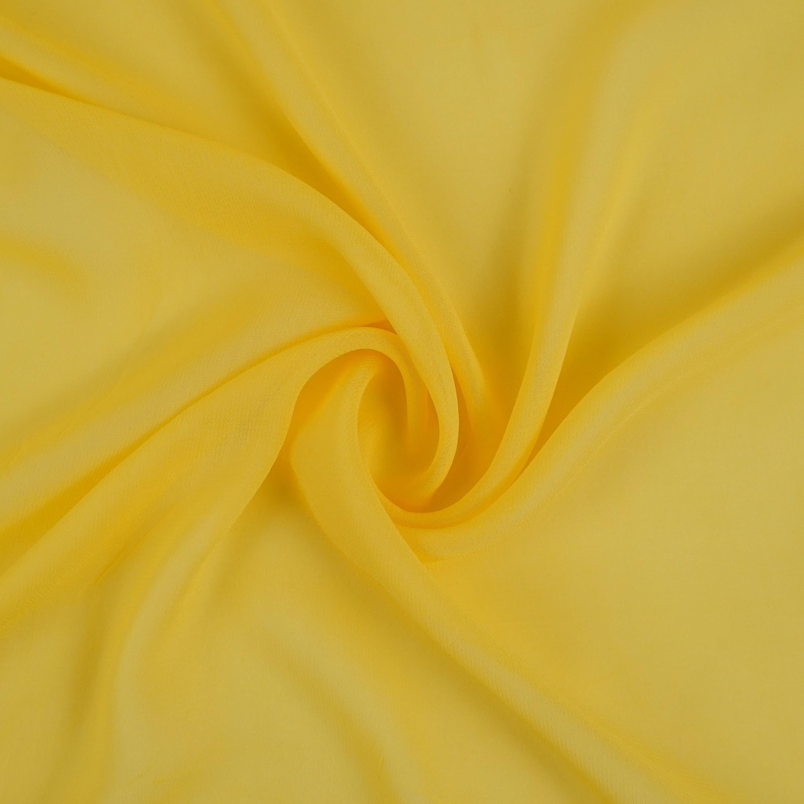 Yellow Solid 60gm Georgette Fabric SSMG-01 - TradeUNO