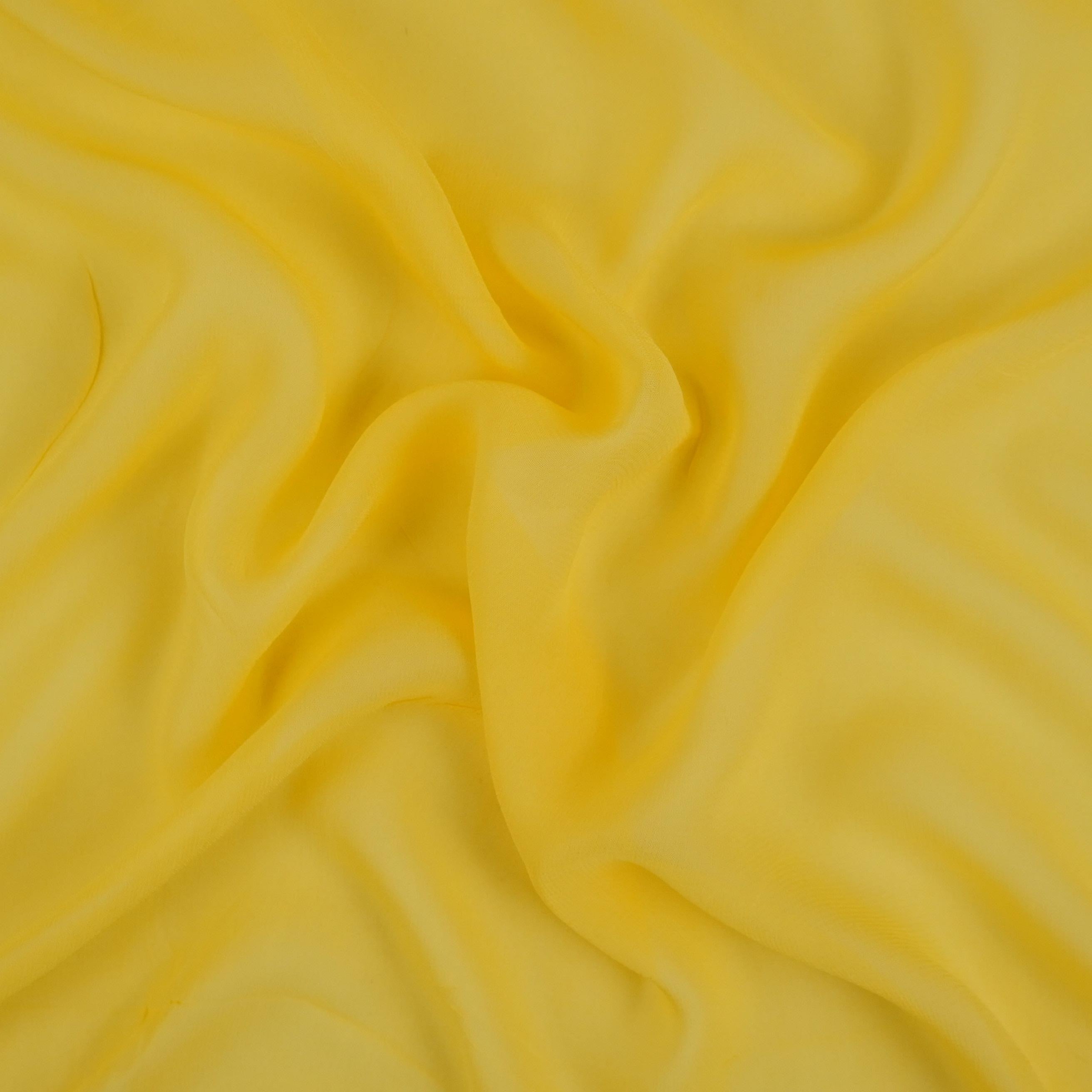 Yellow Solid 60gm Georgette Fabric SSMG-01 - TradeUNO
