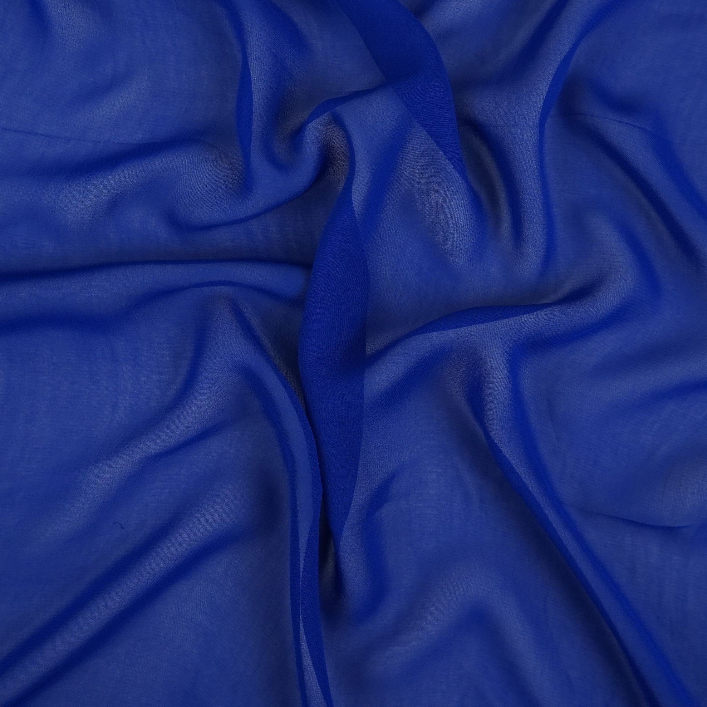 Royal Blue Solid 60gm Georgette Fabric SSMG-18 - TradeUNO