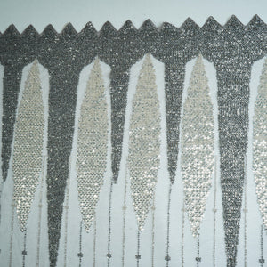 Grey Cutdana Sequins Embroidery Net Fabric 21299