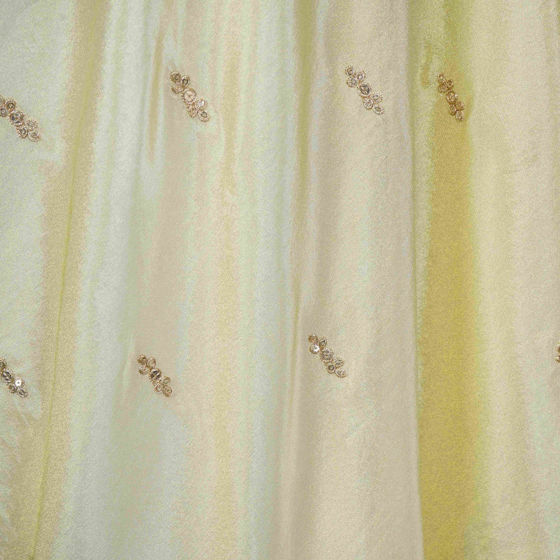 Golden thread cutdana embroidery Chanderi Dupatta SU-31044 - TradeUNO