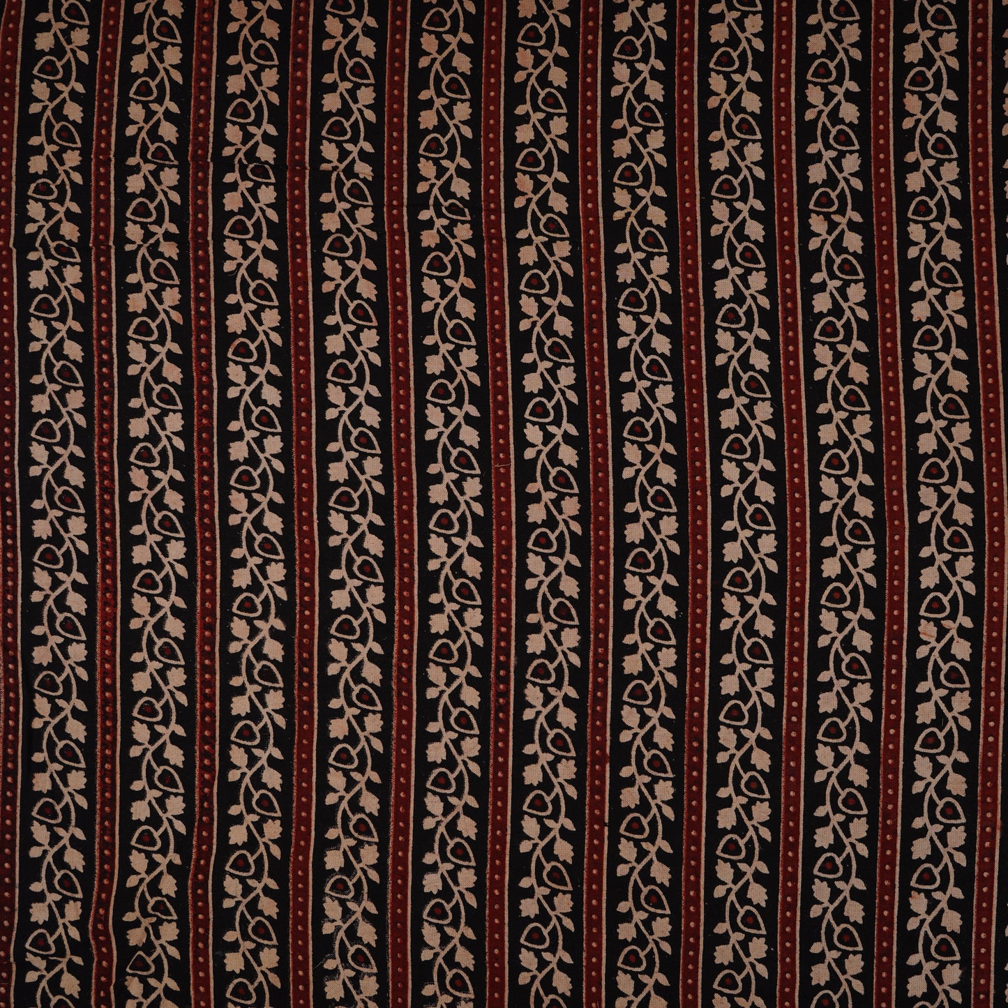Black with Wine Ajrakh Print Cotton Fabric CH-29784