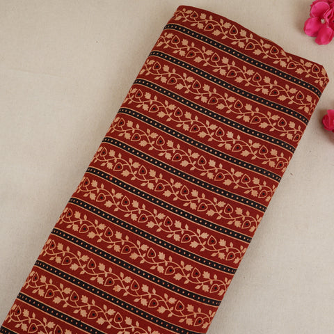 Red Ajrakh Print Cotton Fabric CH-29782