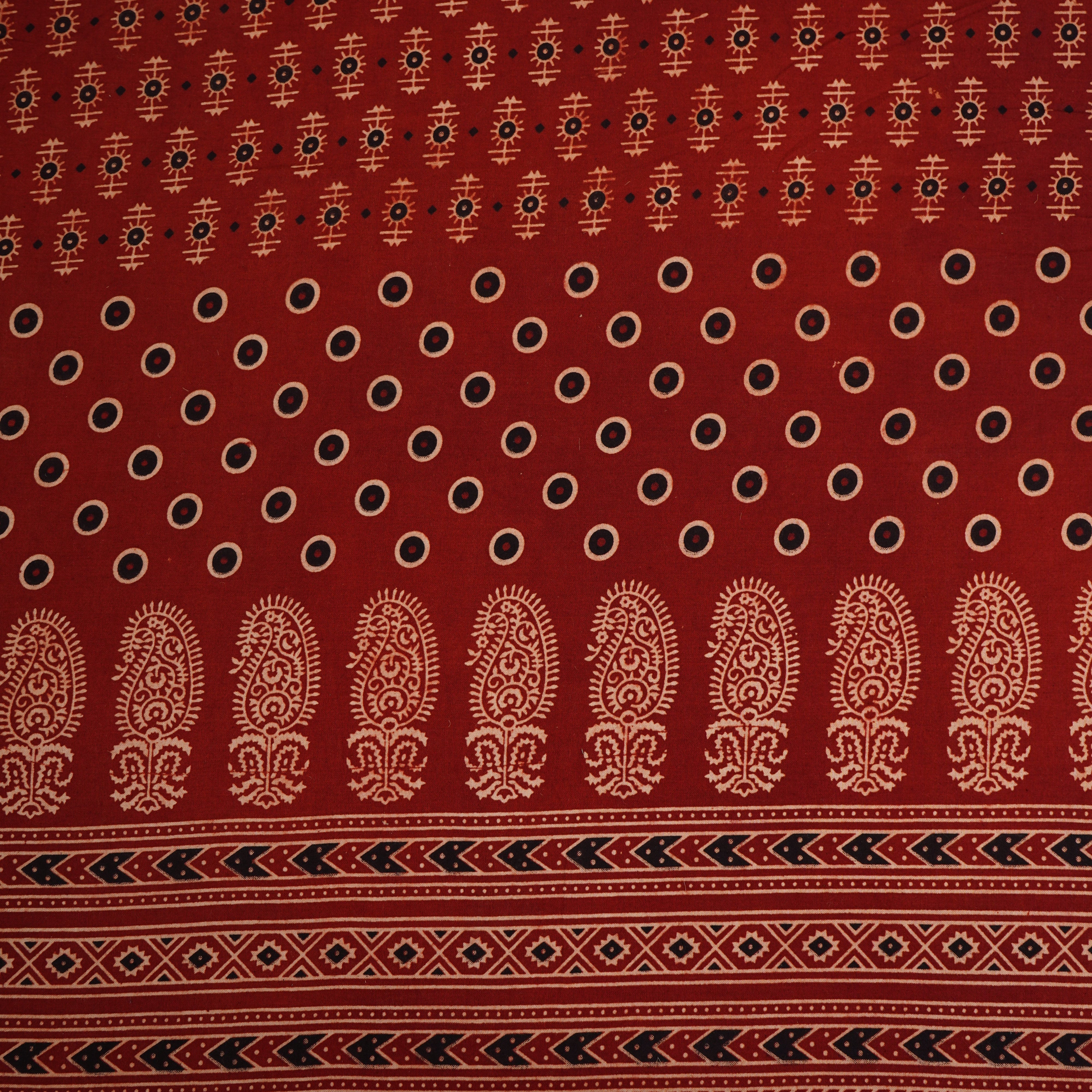 Red Ajrakh Print Cotton Fabric CH-29787 - TradeUNO