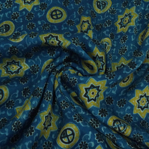 Navy Blue Ajrakh Modal Satin Fabric Modal Ajrakh IA-26908 – image 4 of 5
