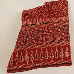 Red Ajrakh Print Cotton Fabric CH-29781 - TradeUNO