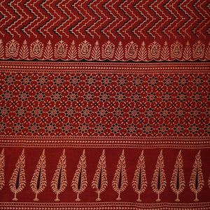 Red Ajrakh Print Cotton Fabric CH-29781 - TradeUNO
