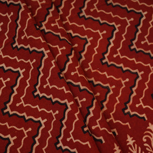 Red Ajrakh Print Cotton Fabric CH-29781 - TradeUNO