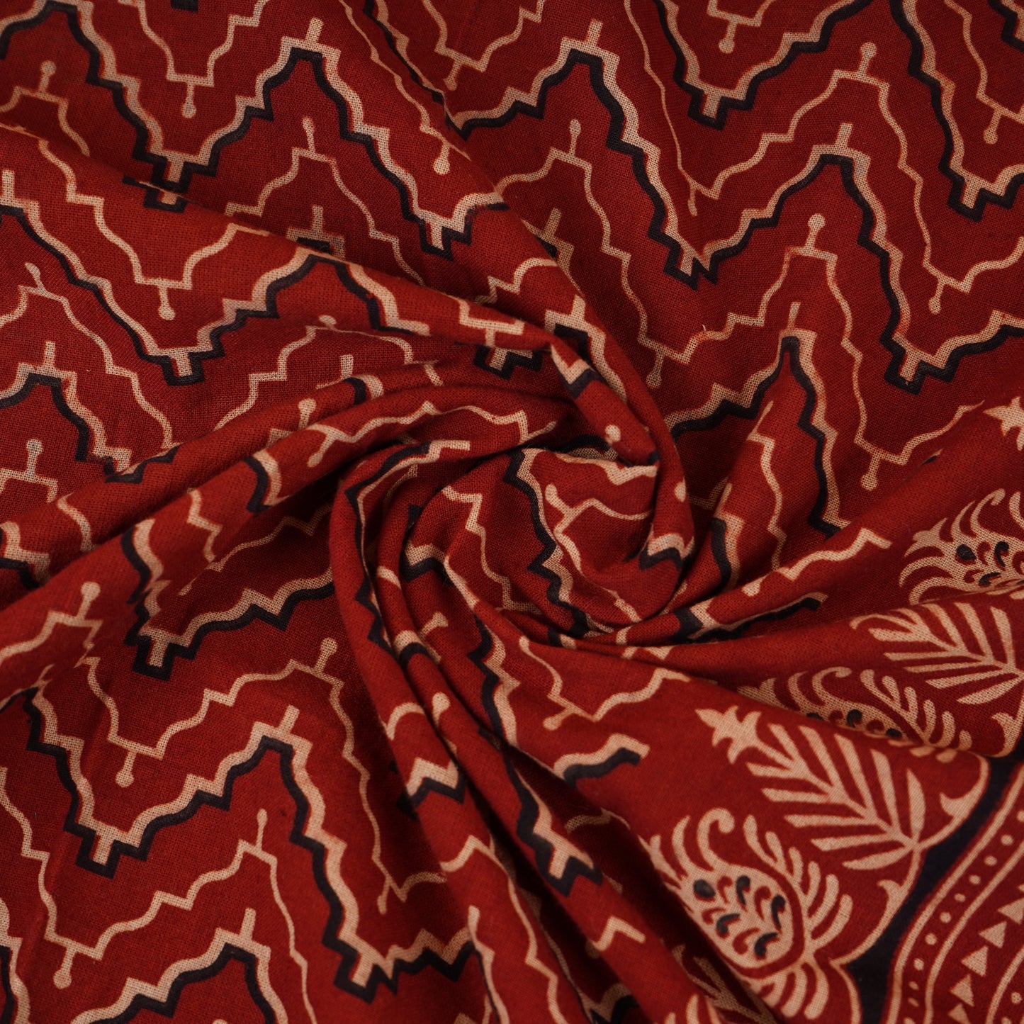 Red Ajrakh Print Cotton Fabric CH-29781