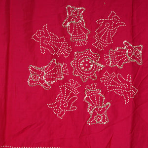 Magenta Buta Work with sequin embroidery Cotton Silk Dupatta