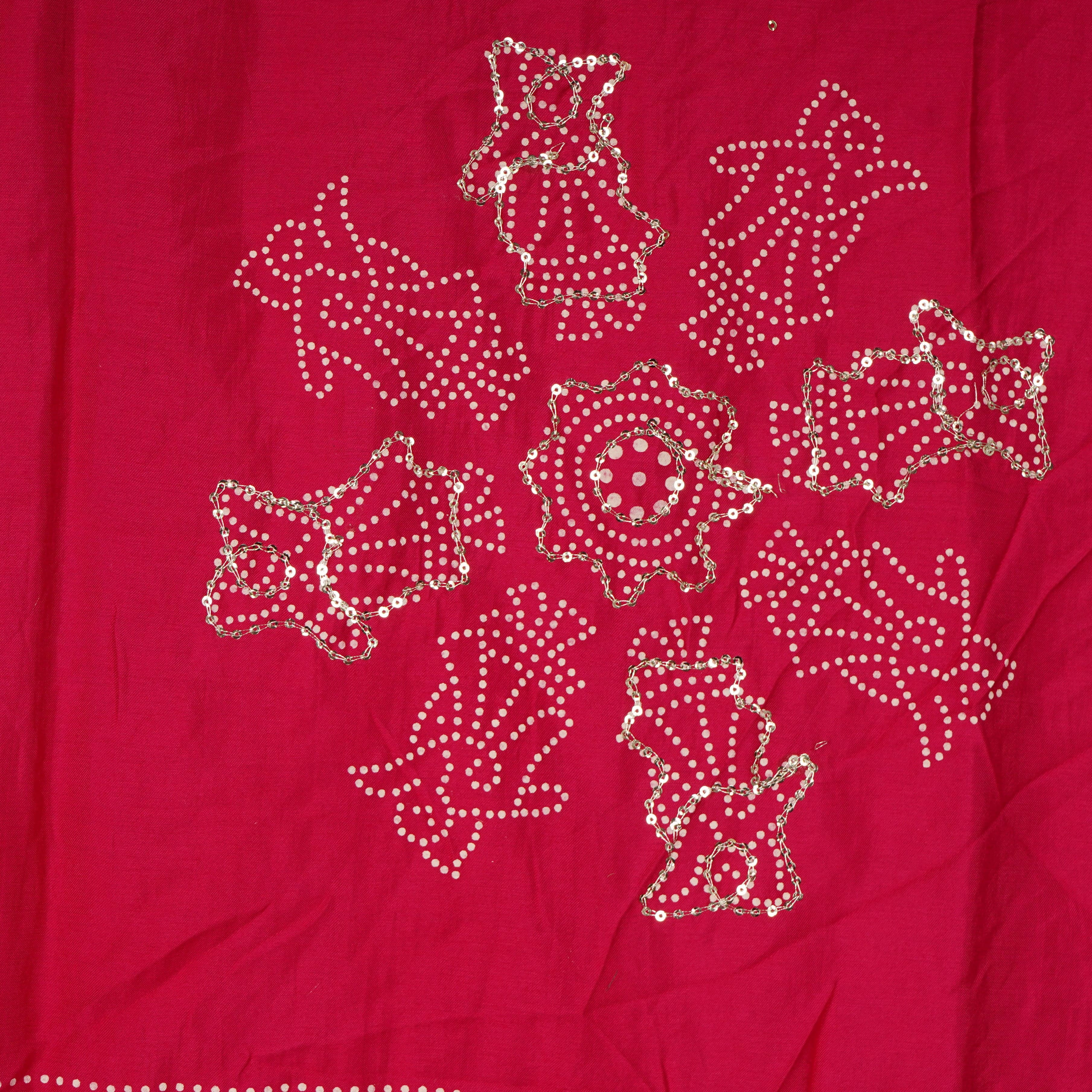 Magenta Buta Work with sequin embroidery Cotton Silk Dupatta