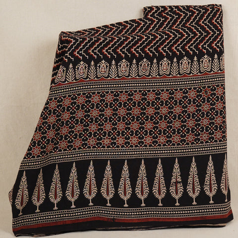 Black Ajrakh Print Cotton Fabric CH-29780