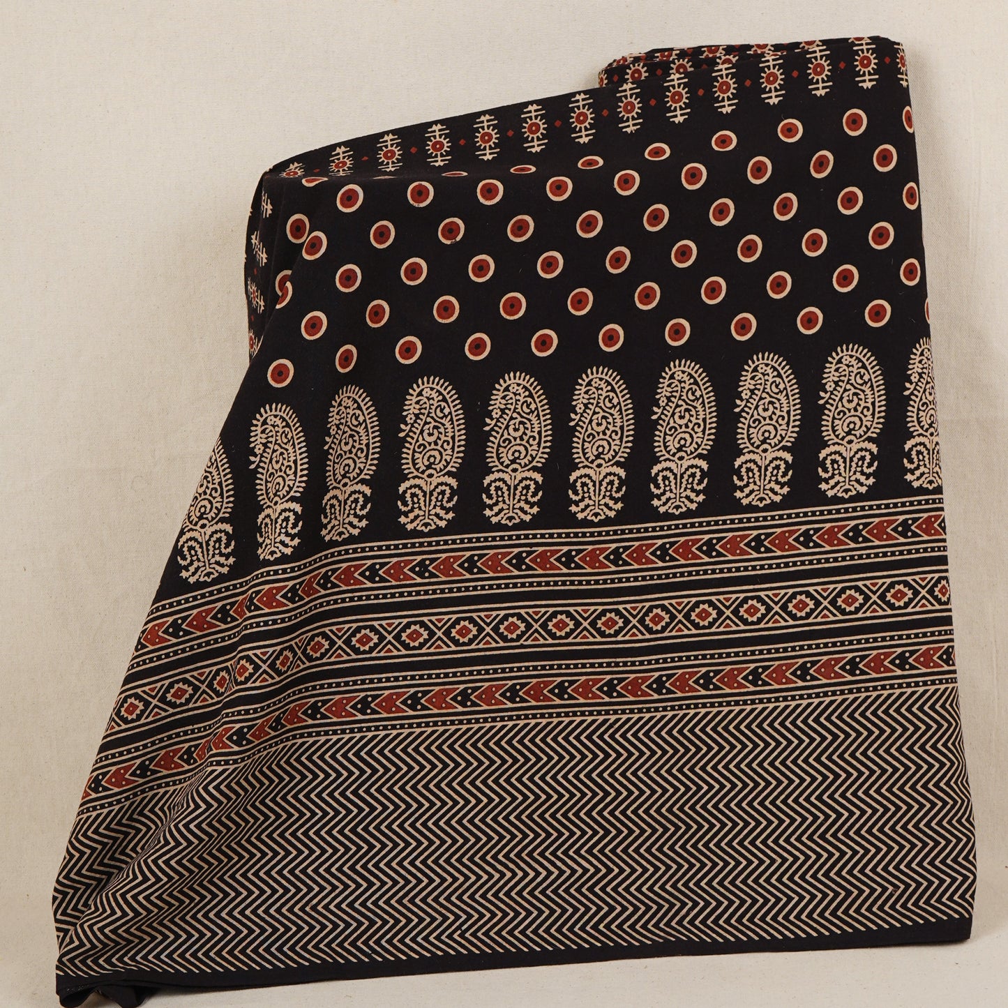 Black Ajrakh Print Cotton Fabric CH-29786