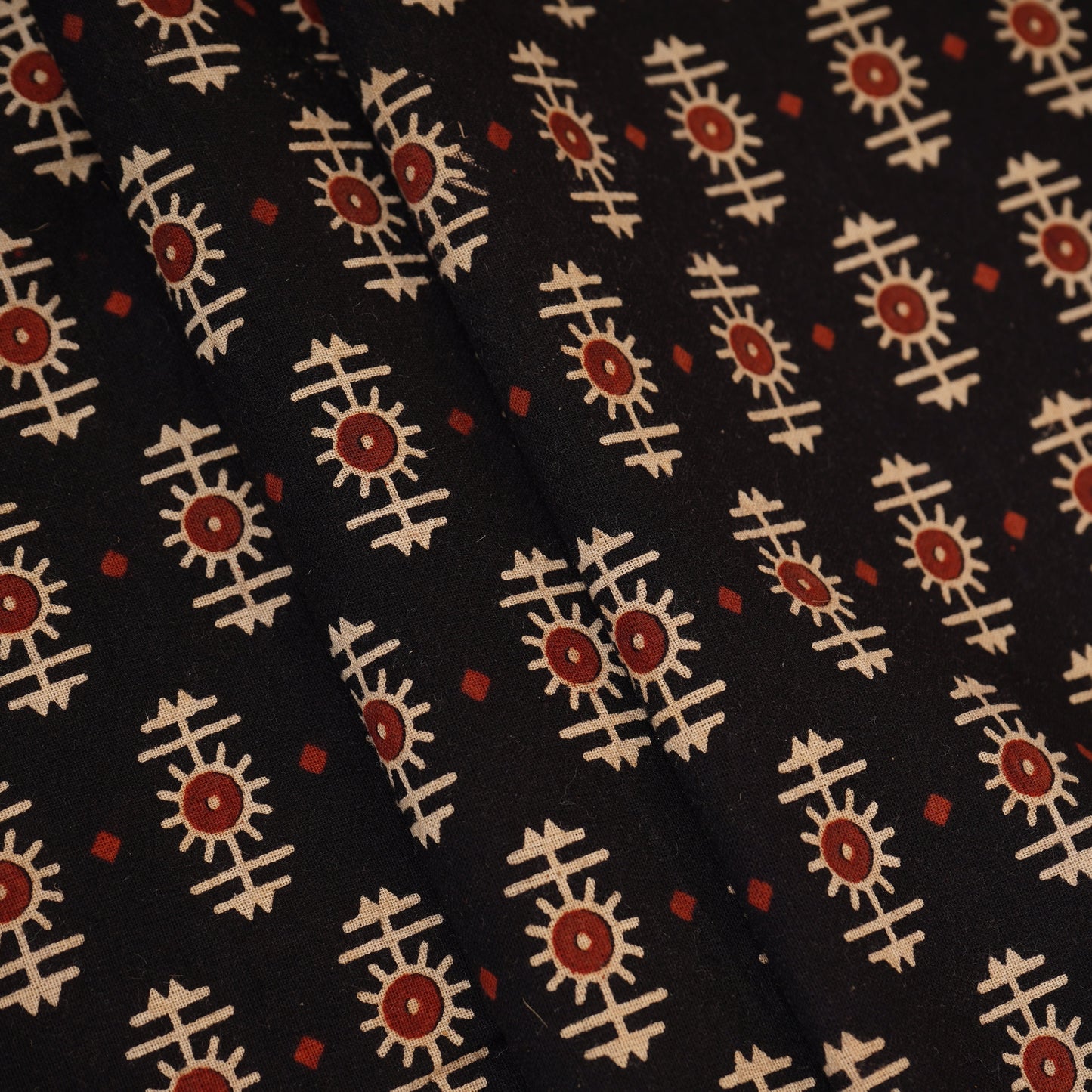 Black Ajrakh Print Cotton Fabric CH-29786