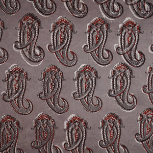 Light Grey Paisley Print Cotton Fabric CH-29764 - TradeUNO