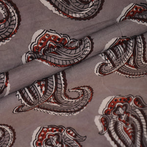 Light Grey Paisley Print Cotton Fabric CH-29764 - TradeUNO
