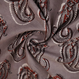 Light Grey Paisley Print Cotton Fabric CH-29764 - TradeUNO