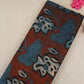Brown with Blue Batik Print Modal Satin Fabric CH-29800
