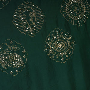 Green Buta Work with sequin embroidery Cotton Silk Dupatta
