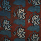 Brown with Blue Batik Print Modal Satin Fabric CH-29800
