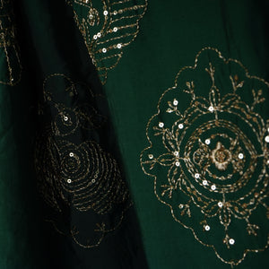Green Buta Work with sequin embroidery Cotton Silk Dupatta