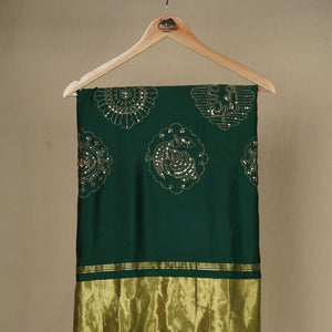 Green Buta Work with sequin embroidery Cotton Silk Dupatta