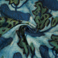 Blue with Green Batik Print Modal Satin Fabric CH-29798