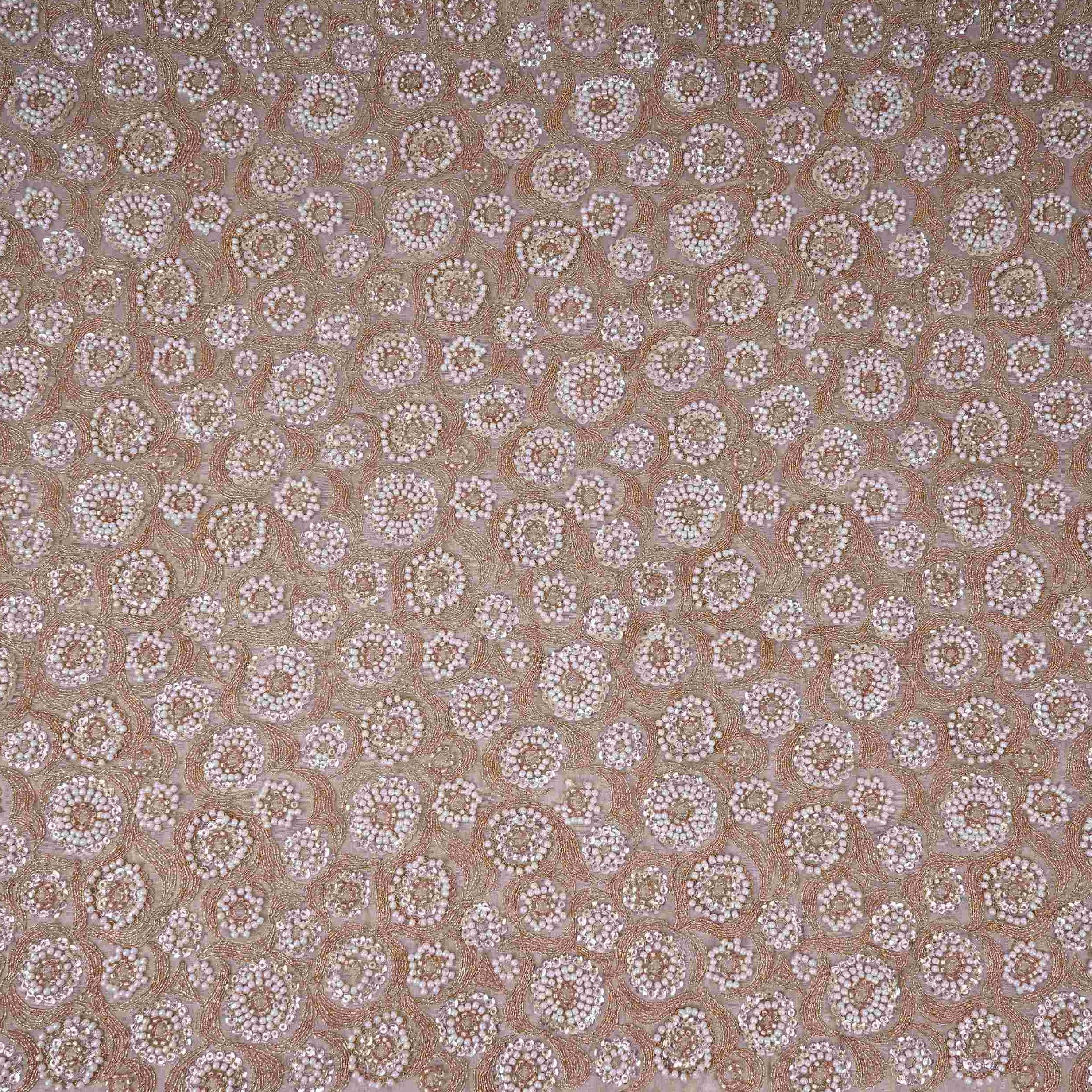 Golden Cutdana Sequins embroidery Kanjivaram Silk Fabric TFS-31782 - TradeUNO