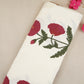 Off White & Red Floral Print Modal Satin Fabric CH-29797